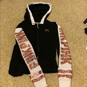 Pink zip up hoodie